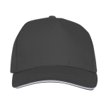 Mütze im Sandwich-Stil, 5 Panels, Baumwolle, 175 g/m2 farbe aschgrau zweite Vorderansicht