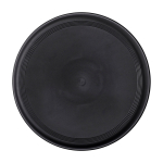 Runde Frisbee aus recyceltem Kunststoff mit gesprenkelter Oberfläche farbe schwarz zweite Vorderansicht