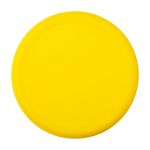 Runde Frisbee aus recyceltem Kunststoff mit gesprenkelter Oberfläche farbe gelb zweite Vorderansicht