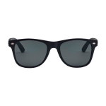 Retro-Sonnenbrille mit Bambusbügeln und schwarzem Futter farbe schwarz zweite Vorderansicht