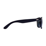 Retro-Sonnenbrille mit Bambusbügeln und schwarzem Futter farbe schwarz zweite Seitenansicht