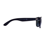 Retro-Sonnenbrille mit Bambusbügeln und schwarzem Futter farbe schwarz Seitenansicht mit Logo 2