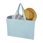 Strandtasche mit weicher Oberfläche und großem Fach farbe pastellblau zweite Ansicht