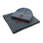 Polylana® Acrylschal mit elegantem und raffiniertem Stil farbe blaugrau Ansicht mit Logo