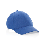 6-Panel-Cap, recycelte Baumwolle mit marmoriertem Stoff 200 g/m2 farbe blau