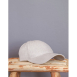 6-Panel-Cap, recycelte Baumwolle mit marmoriertem Stoff 200 g/m2 farbe gebrochen weiß Lifestyle-Bild