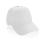6-Panel-Sportcap aus RPET mit Schnallenverschluss farbe weiß