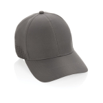 6-Panel-Sportcap aus RPET mit Schnallenverschluss farbe grau