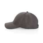 6-Panel-Sportcap aus RPET mit Schnallenverschluss farbe grau vierte Ansicht
