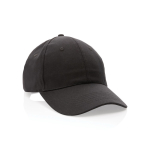 6-Panel-Cap aus recycelter Baumwolle mit Klettverschluss, 190 g/m2 farbe schwarz