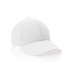 6-Panel-Cap aus recycelter Baumwolle mit Klettverschluss, 190 g/m2 farbe weiß