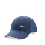 6-Panel-Cap aus recycelter Baumwolle mit Klettverschluss, 190 g/m2 farbe marineblau Ansicht mit Druckbereich