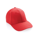 6-Panel-Cap aus recycelter Baumwolle mit AWARE™-Tracer, 280 g/m2 farbe rot