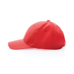 6-Panel-Cap aus recycelter Baumwolle mit AWARE™-Tracer, 280 g/m2 farbe rot dritte Ansicht