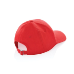6-Panel-Cap aus recycelter Baumwolle mit AWARE™-Tracer, 280 g/m2 farbe rot fünfte Ansicht