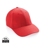 6-Panel-Cap aus recycelter Baumwolle mit AWARE™-Tracer, 280 g/m2 farbe rot