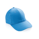 6-Panel-Cap aus recycelter Baumwolle mit AWARE™-Tracer, 280 g/m2 farbe hellblau siebte Ansicht