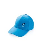 6-Panel-Cap aus recycelter Baumwolle mit AWARE™-Tracer, 280 g/m2 farbe hellblau Ansicht mit Druckbereich