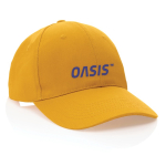 6-Panel-Cap aus recycelter Baumwolle mit AWARE™-Tracer, 280 g/m2 Ansicht mit Logo