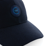 6-Panel-Cap aus recycelter Baumwolle mit AWARE™-Tracer, 280 g/m2 zweite Ansicht mit Logo