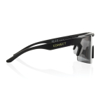 Sport-Sonnenbrille mit polarisierten Gläsern und Öko-UV400-Materialien farbe schwarz Ansicht mit Logo