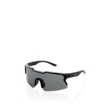 Sport-Sonnenbrille mit polarisierten Gläsern und Öko-UV400-Materialien farbe schwarz Ansicht mit Druckbereich
