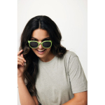 Sonnenbrille im Retro-Design aus Weizenstrohfasern mit UV400-Schutz farbe grün Ansicht mit Modell