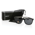 Polarisierte Öko-Sonnenbrille mit UV400-Schutz von Swiss Peak farbe schwarz Ansicht mit Box
