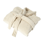 Fleece-Bademantel mit zwei Vordertaschen, Einheitsgröße farbe beige vierte Ansicht