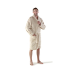 Fleece-Bademantel mit zwei Vordertaschen, Einheitsgröße farbe beige sechste Ansicht