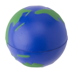 PU-Stressball in Form einer Weltkugel zum Personalisieren farbe blau erste Ansicht