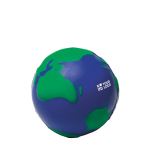 PU-Stressball in Form einer Weltkugel zum Personalisieren farbe blau Ansicht mit Druckbereich