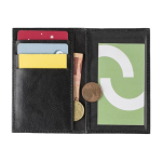 Brieftasche und Kartenhalter aus Ziegenleder mit 3 Fächern farbe schwarz zweite Ansicht