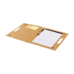 Kartonmappe mit Schreibmaterial und Tragegriff farbe braun achte Ansicht