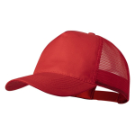 5-Panel-Mütze mit Netzrücken und verstellbarem Kunststoffverschluss farbe rot erste Ansicht