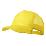 5-Panel-Mütze mit Netzrücken und verstellbarem Kunststoffverschluss farbe gelb erste Ansicht