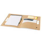 Mappe aus recyceltem Karton mit Büromaterial innen farbe natürliche farbe dritte Ansicht