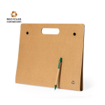Mappe aus recyceltem Karton mit Büromaterial innen farbe natürliche farbe erste Ansicht