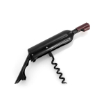 Magnetischer Korkenzieher in Form einer Weinflasche mit Öffner farbe schwarz dritte Ansicht