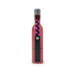 Magnetischer Korkenzieher in Form einer Weinflasche mit Öffner farbe rosa achte Ansicht