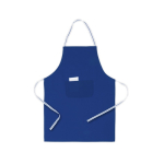Schürze aus Baumwolle und Polyester mit Schnitt oberhalb des Knies farbe blau erste Ansicht