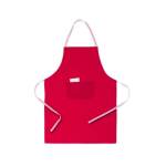 Schürze aus Baumwolle und Polyester mit Schnitt oberhalb des Knies farbe rot erste Ansicht