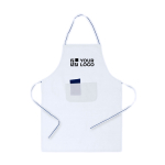 Schürze aus Baumwolle und Polyester mit Schnitt oberhalb des Knies Ansicht mit Druckbereich