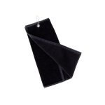 Saugfähiges Baumwollhandtuch mit Karabinerclip 40x50cm farbe schwarz erste Ansicht
