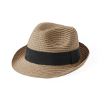 Von innen verstellbarer Hut mit schwarzem Band zur Personalisierung farbe beige erste Ansicht