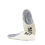 Unisex-Baumwollpantoffeln mit Plüschfutter Ansicht mit Druckbereich