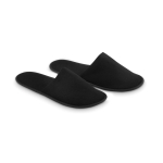 Logo-Hotelslipper aus Polyester Roomie farbe schwarz