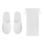 Logo-Hotelslipper aus Polyester Roomie farbe weiß zweite Ansicht