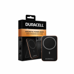 Elegante und kompakte Powerbank zum Mitnehmen, 5000 mAh farbe schwarz Ansicht mit Box