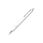 Personalisierbarer Aluminium-Kugelschreiber mit modernem Design und blauer Tinte farbe weiß